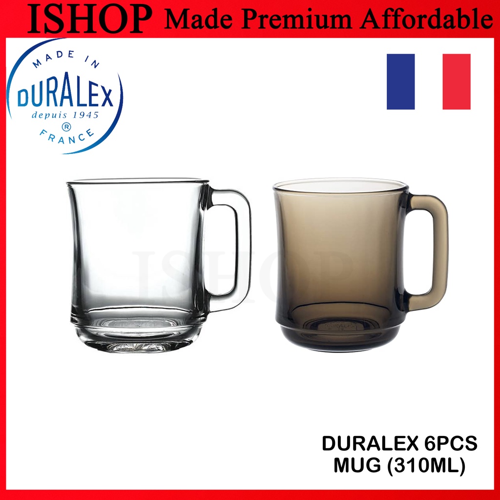 Duralex Versailles 6pcs 10 7/8oz (310ml) Mug/ Duralex Mug/Cawan Duralex