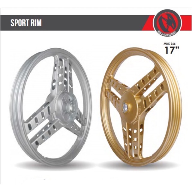 RCB Sport Rim MBX 366 Honda Wave 110 Depan Disc Shopee Malaysia
