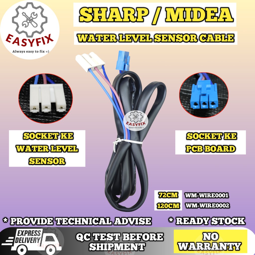 (72CM / 120CM) SHARP , MIDEA CABLE WATER LEVEL SENSOR WASHING MACHINE CABLE WIRING WATER LEVEL