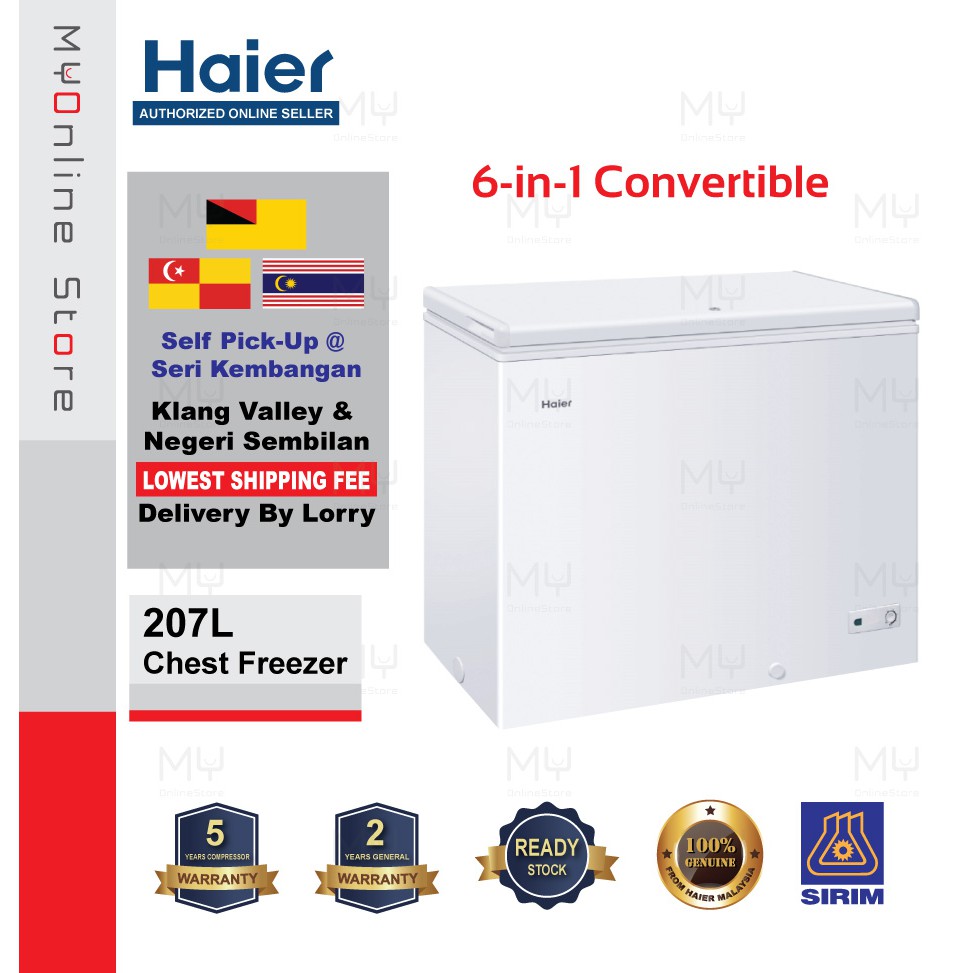 Haier(207L) Chest Freezer 1 door / Sejuk Beku 1 Pintu Convertible