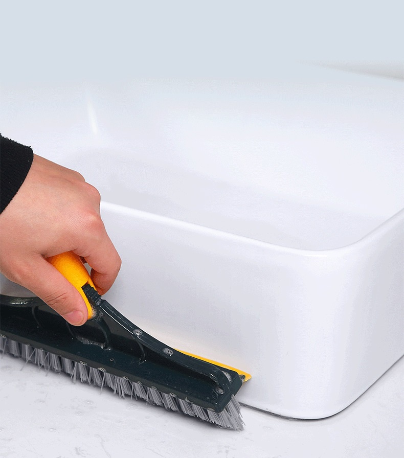 2 in 1 Floor Brush Adjustable Bathroom Broom Toilet V Shape Wiper