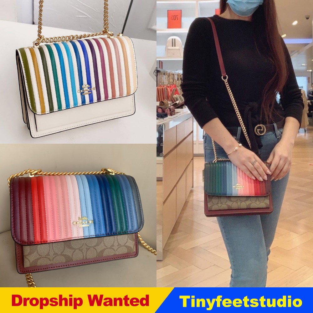 COACH Klare Crossbody With Rainbow Linear Quilting — Lasevgi Official