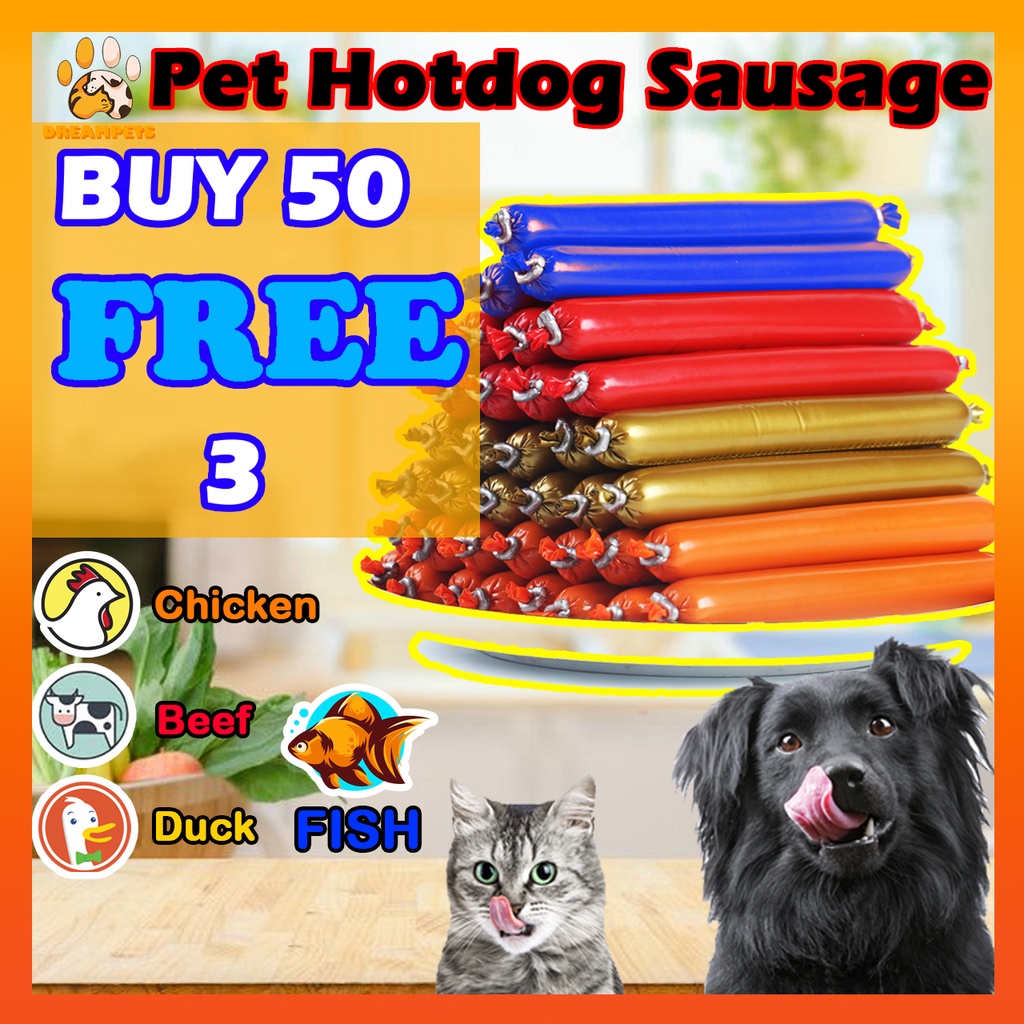 🐶Dreampets🐱 Dog Cat Treats Cat Pure Healthy Food Snack Pet Sausage