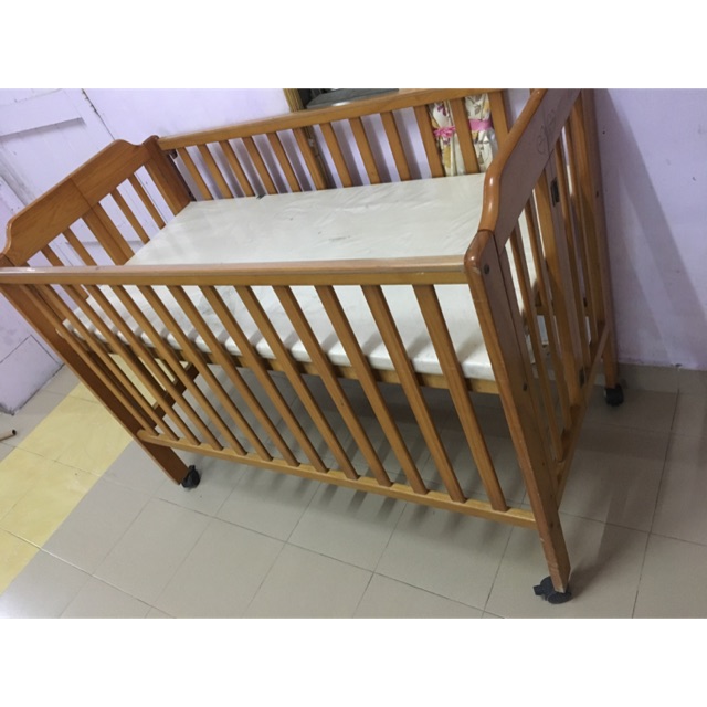 Wooden Baby Crib (used) Shopee Malaysia