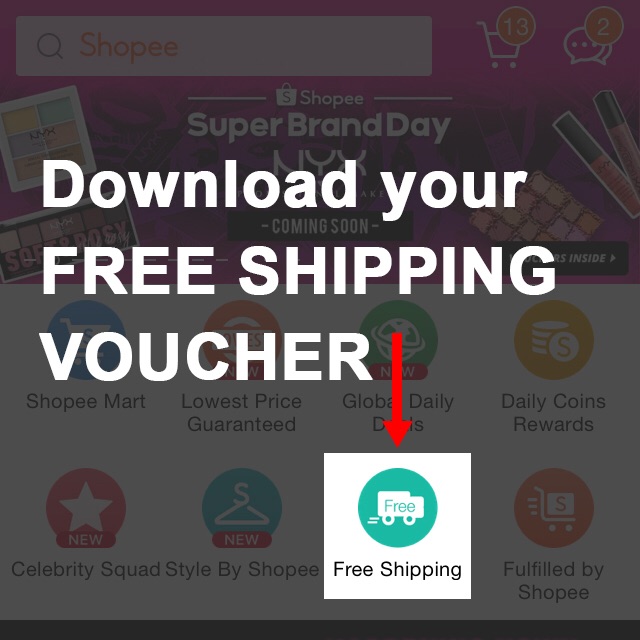 Download your FREE SHIPPING voucher! Shopee Malaysia