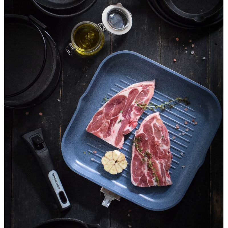 Gastreaux Grill Pan 28cm Detachable Handle, Ceramic Coating by Greblon