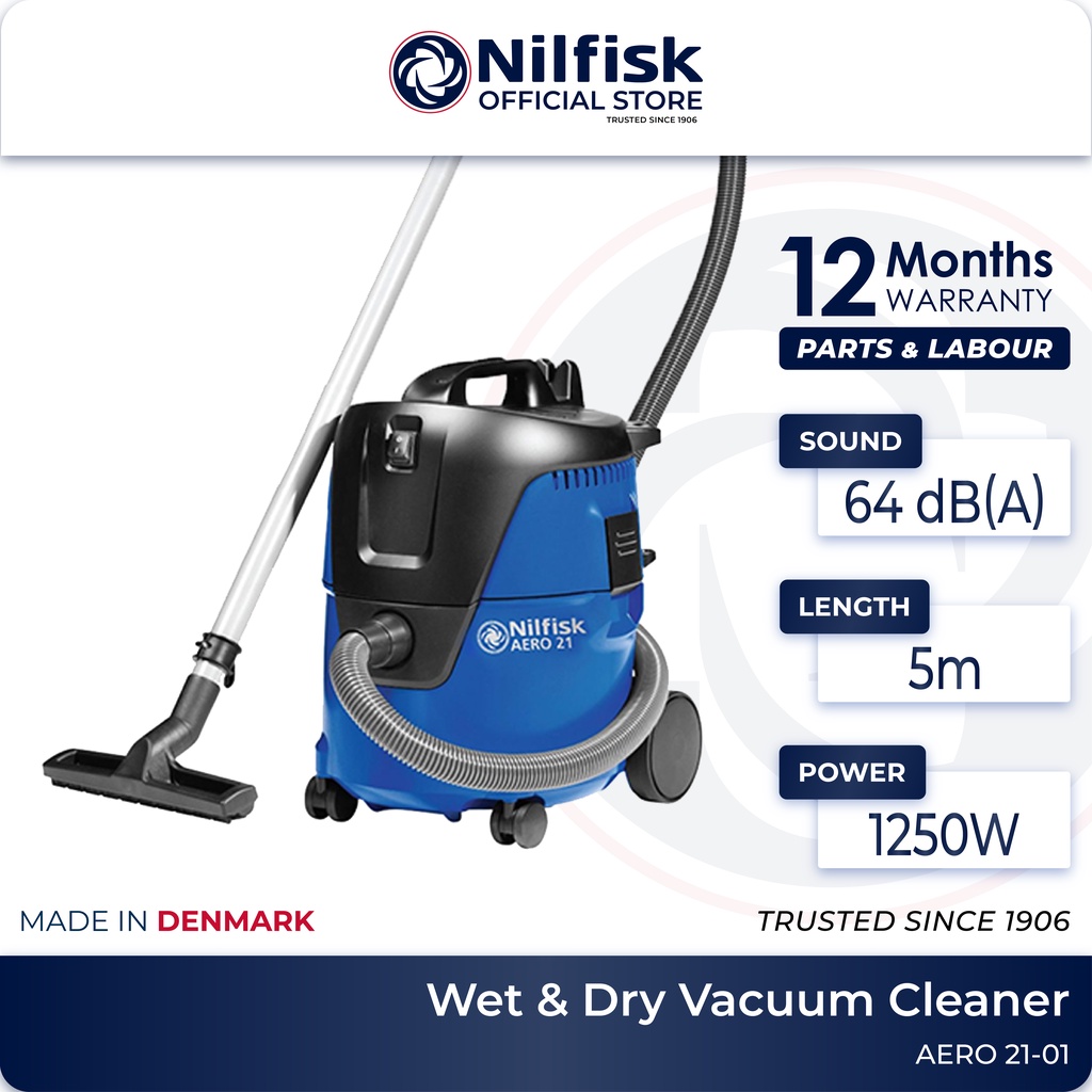 NILFISK AERO 2101 PC Compact Wet&Dry Vacuum Cleaner (1250W/230V