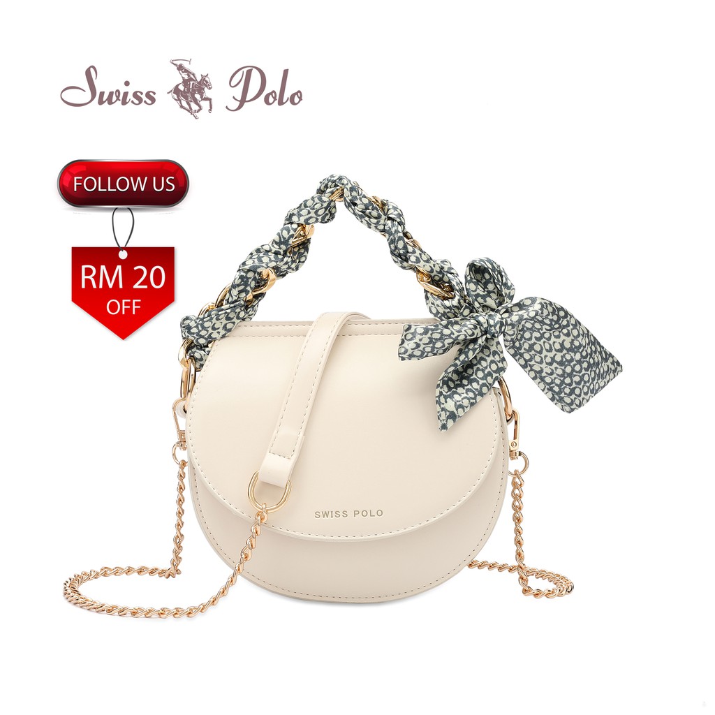 SWISS POLO Ladies Sling Bag HCW 80354 Beige Shopee Malaysia