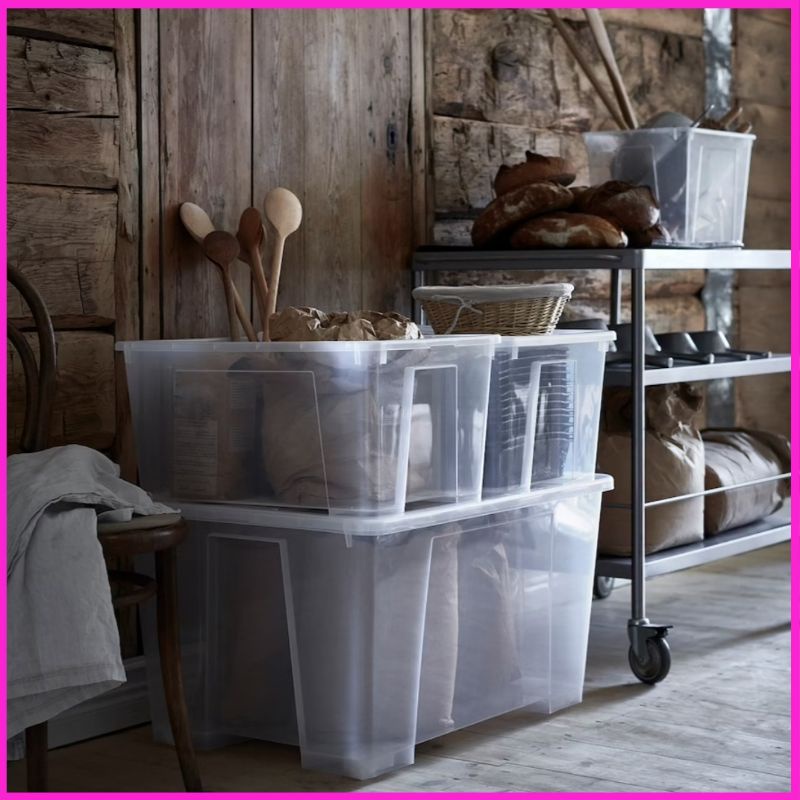 Ikea Samla Box Large Transparent Plastic Storage Boxes With Lid Smart