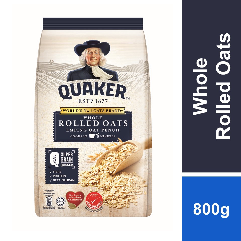 Quaker Whole Rolled Oats 800g Shopee Malaysia