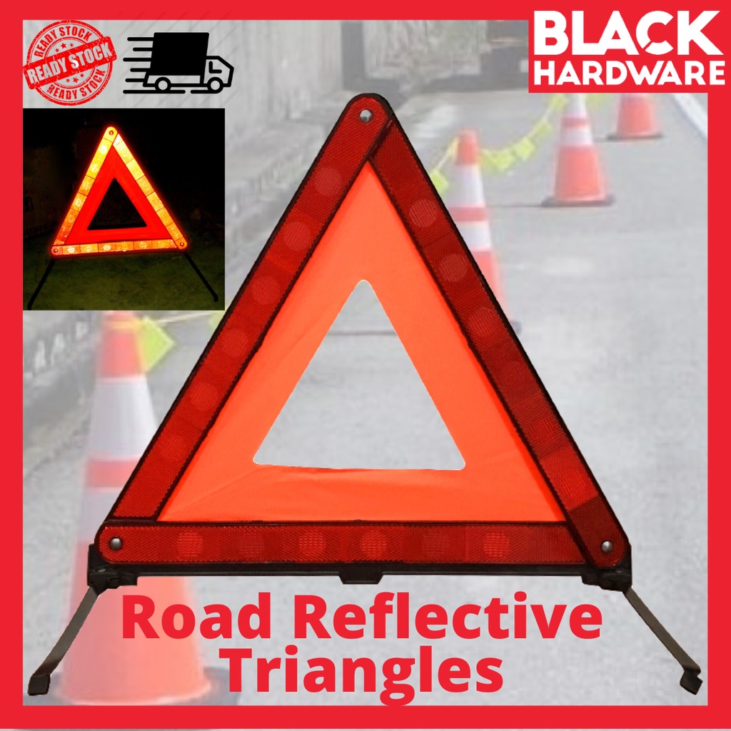 BLACK HARDWARE Folding Car Warning Triangles Emergency Reflector