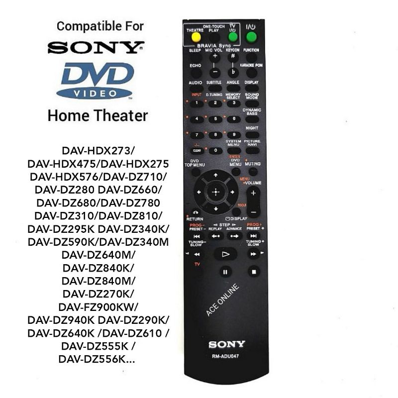 Sony RMADU047 DVD Home Theater AV System OEM Replacemet Sony Remote