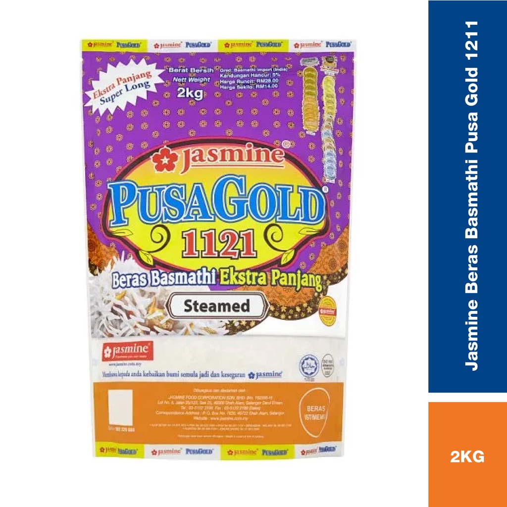 Jasmine Pusa Gold 1121 Extra Long Beras Basmathi / Basmathi Rice 2kg