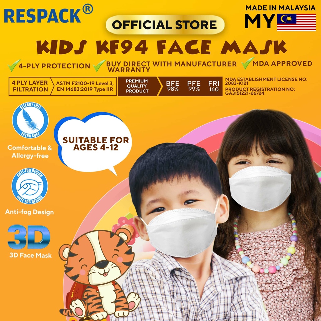 KF94 Respack Kids 4ply Surgical Face Mask Shopee Malaysia