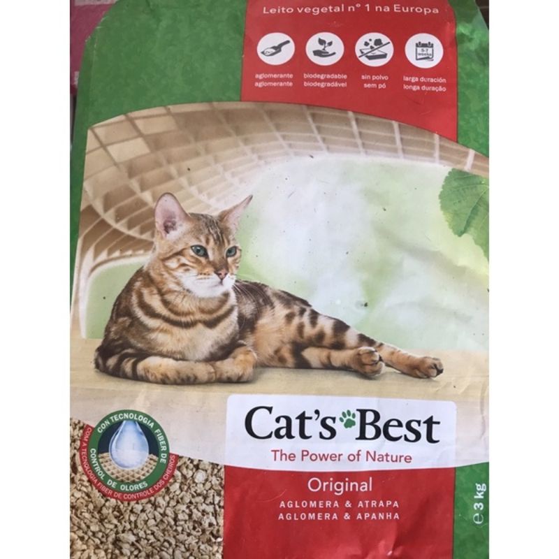 Cat's Best Oko Plus Biodegradable Flushable Wood Pine Cat Litter 10L/4