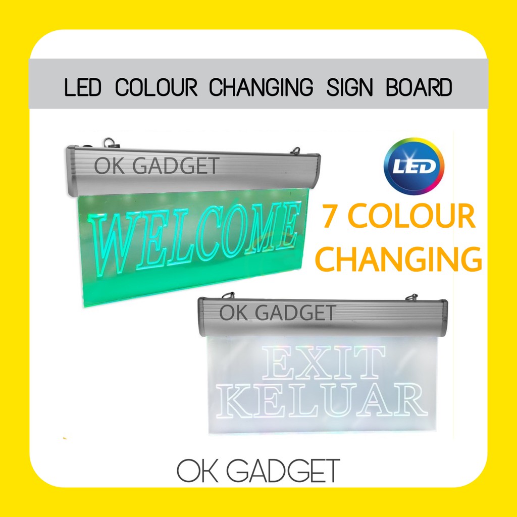 LED Display Sign Board (Slim Type) Hanging Surface LED Colour Changing