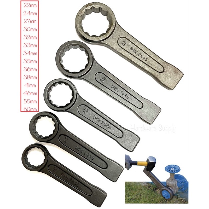 Slogging Ring Spanner 22mm to 60mm Hammer Ring Spanner