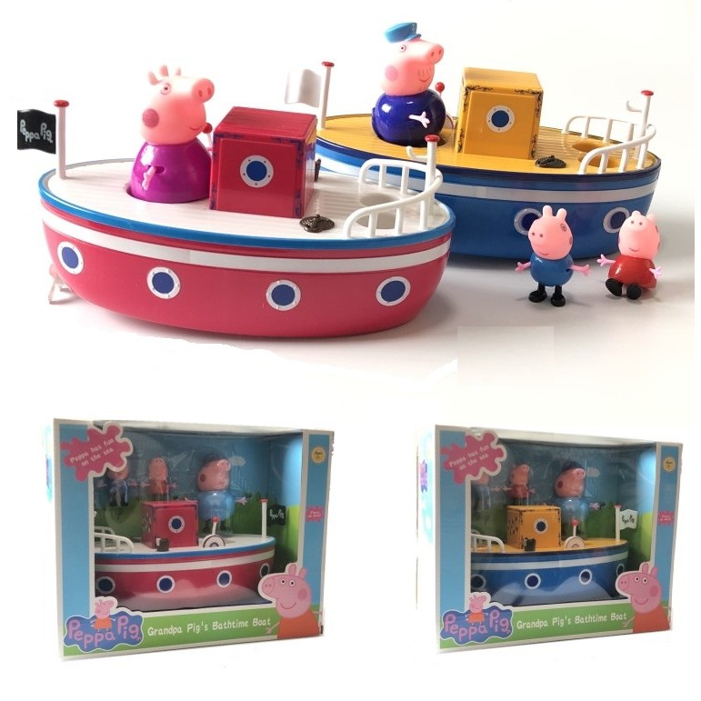 Peppa Pig Grandpa Pig’s Bathtime Boat Playset With 3 Figures Kids Bath