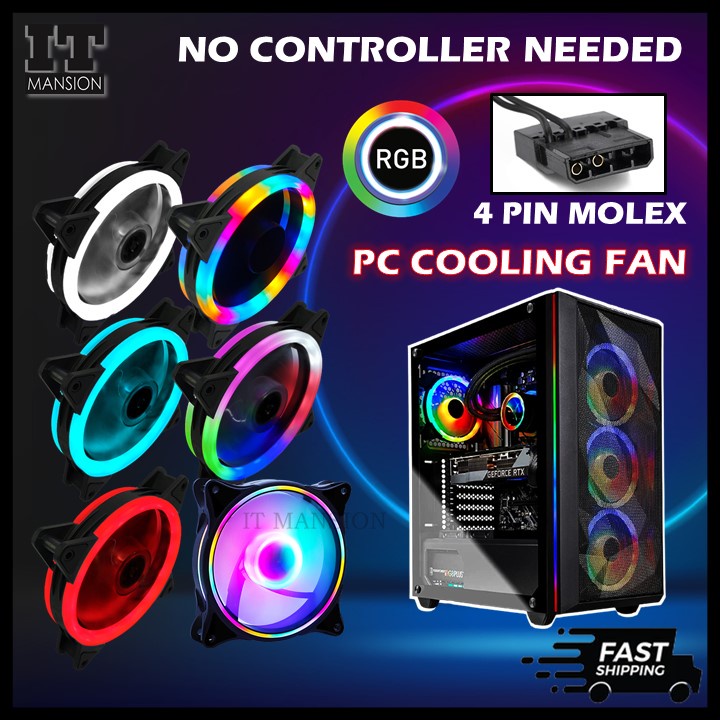 RGB PC case fan 4 pin 120mm Cooling fans Gaming Computer LED Cooler Double Ring Desktop Casing