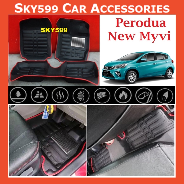 Perodua Myvi 20182020 5D Floor Mat Carpet Car Floor mat Shopee Malaysia
