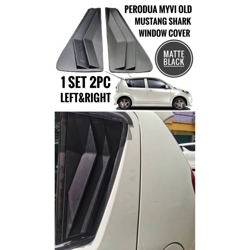 Perodua Myvi Window Cover Car Rear Window Cover Mustang Louver Shark Car Rear Mirror Cover