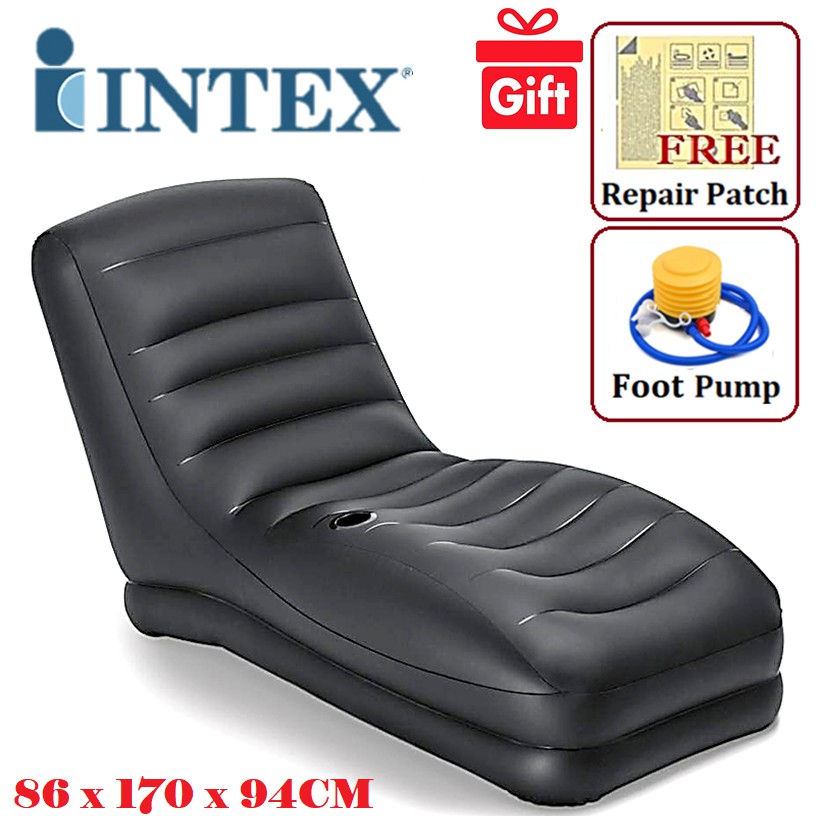🔥PROMOTION 68595 🔥 INTEX Inflatable Relaxing Air Sofa Seat Chair + Foot