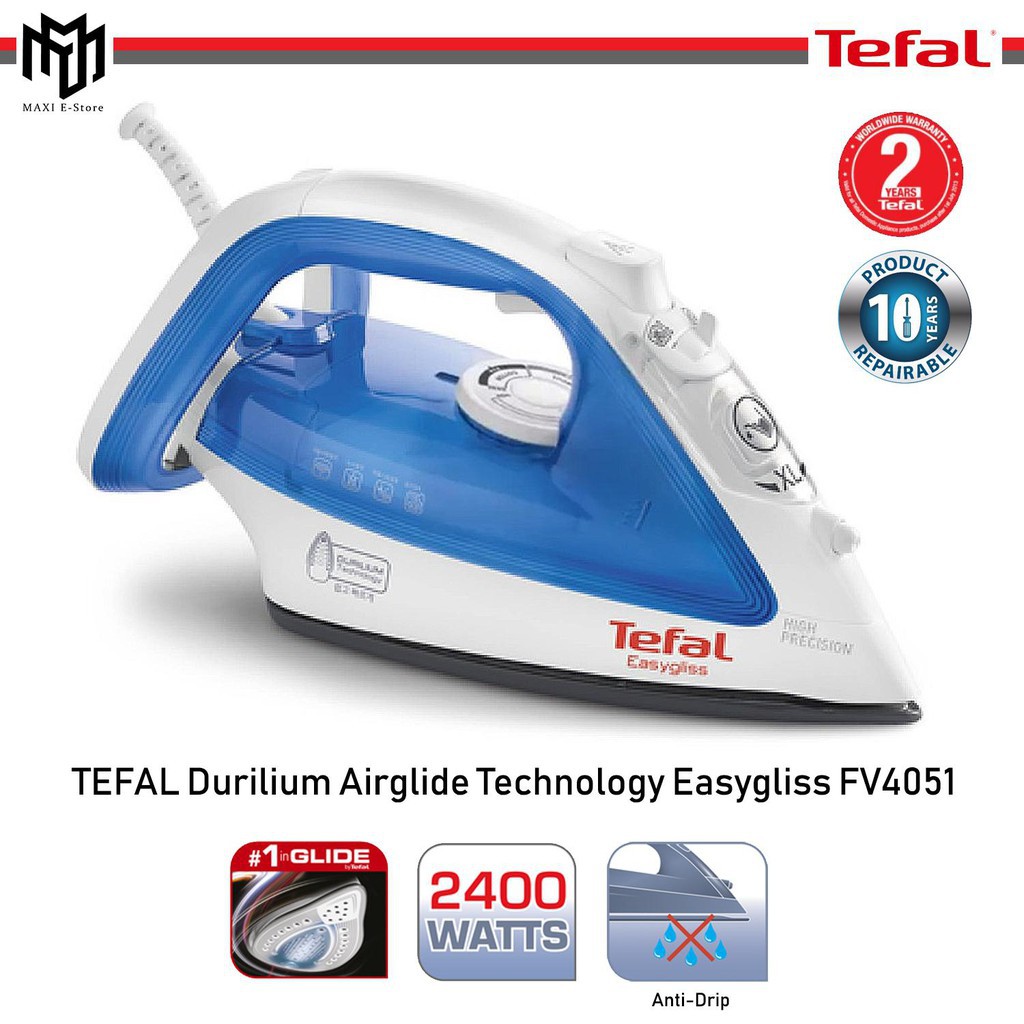 Tefal Durilium Airglide Technology Easygliss Steam Iron FV4051 Shopee