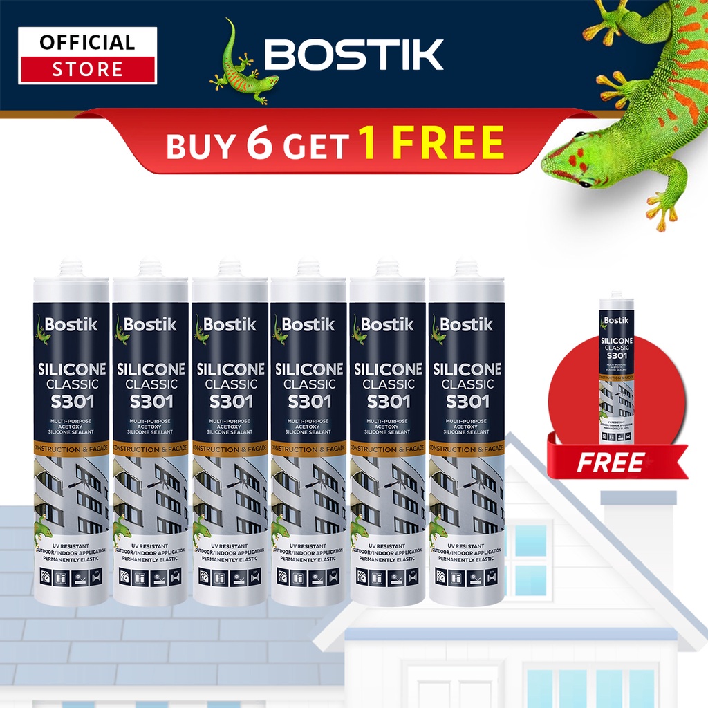 [BUY 6 GET 1 FREE] Bostik S301 Silicone Classic Universal Low Modulus