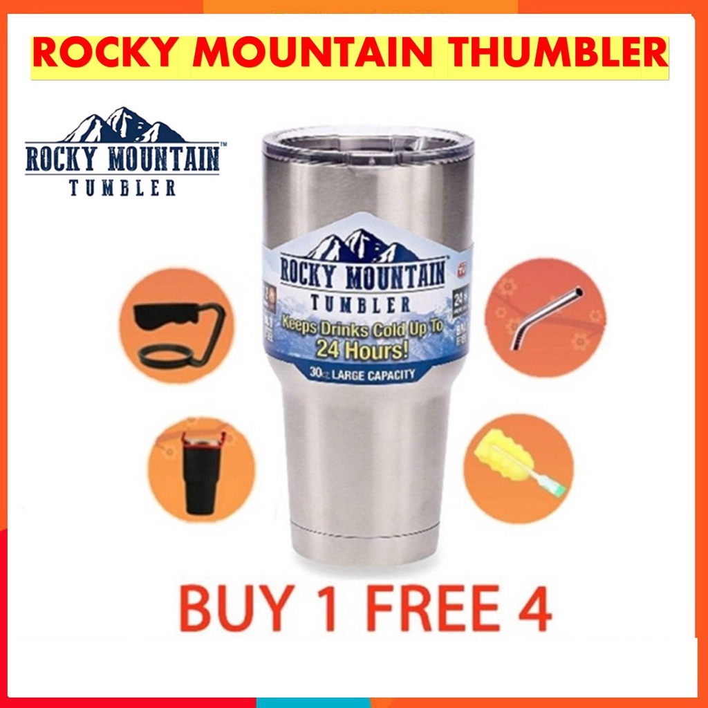 Rocky Mountain Tumbler 100 Original 900 ML + 4 Free Gift Shopee Malaysia