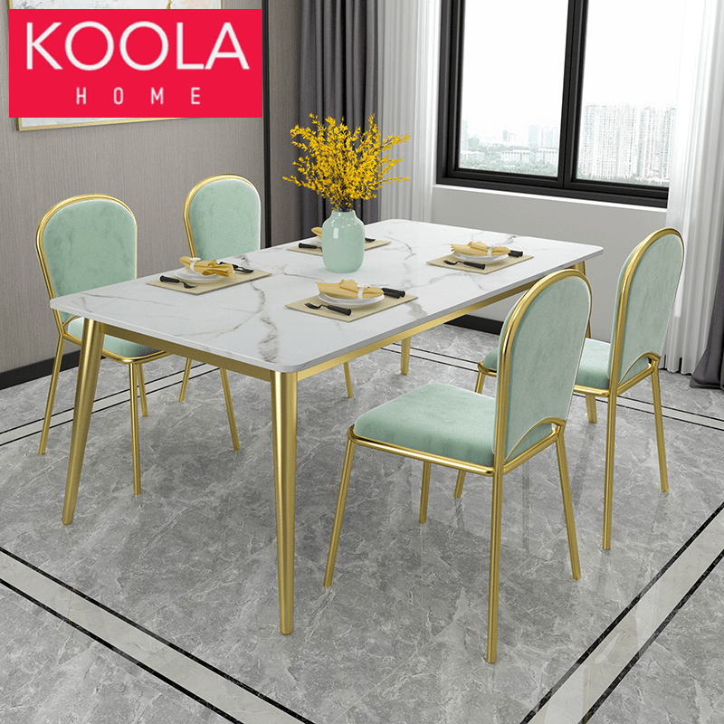 KOOLA Scandinavian Meja Makan Dining Table Nordic Leather Dining Table