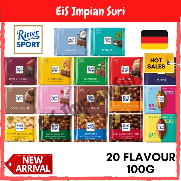 Ready Stock!!) Ritter Sport 100G Assorted 20 Flavour Chocolate Coklat Ritter Sport | Shopee Malaysia
