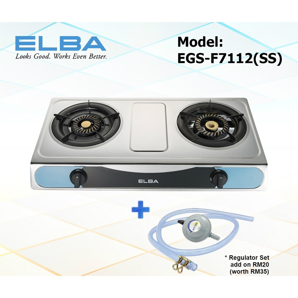 ELBA STAINLESS STEEL GAS STOVE EGSF7112 (SS) Shopee Malaysia