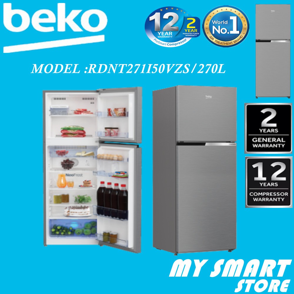 BEKO 270L 2DOOR INVERTER FRIDGE RDNT271I50VZS Shopee Malaysia