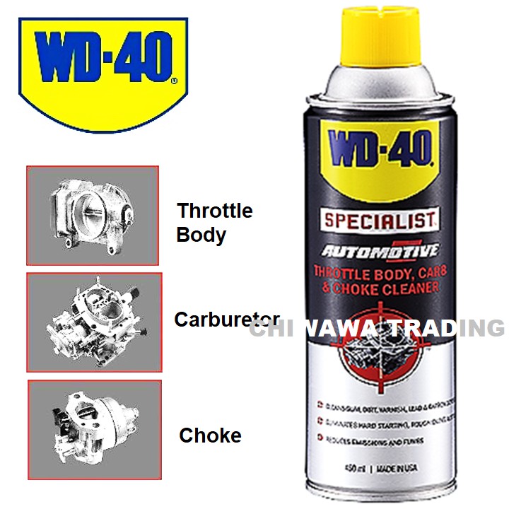 WD 40 Specialist Automotive Throttle Body, Carb & Choke Cleaner Eliminate Hard Starting 450mL