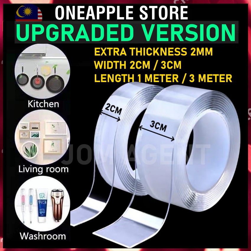 Nano Tape Traceless Washable Adhesive Double Sided Reusable Clear