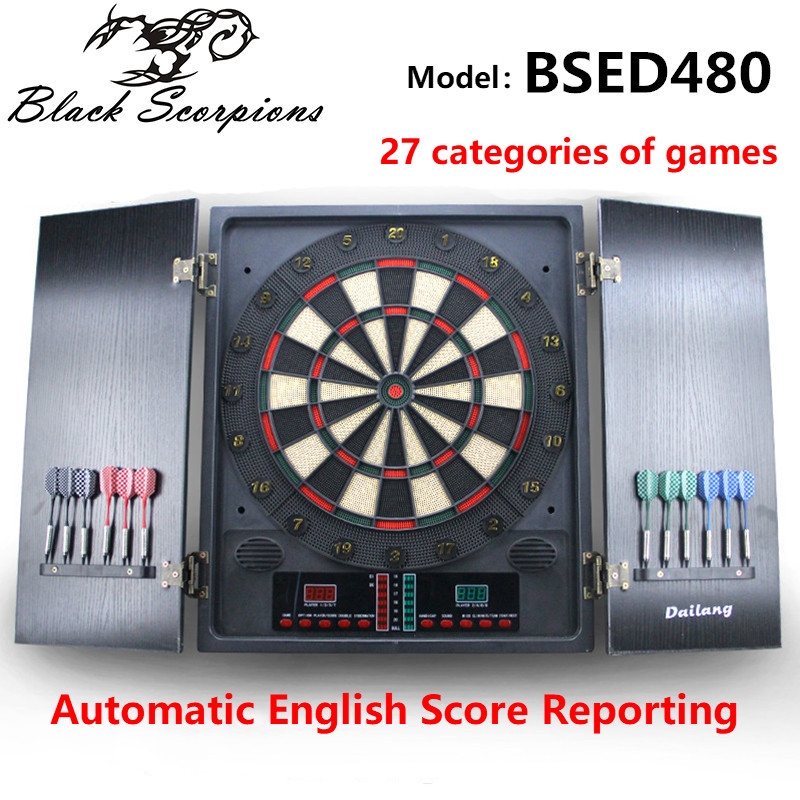 Electronic dart board set automatic scoring loudspeaker English