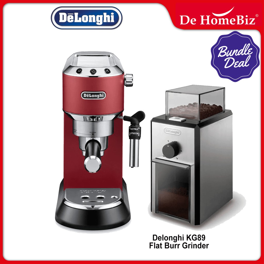 FREE Delonghi Delonghi Grinder KG89] Delonghi EC685.R Dedica Pump Espresso Coffee