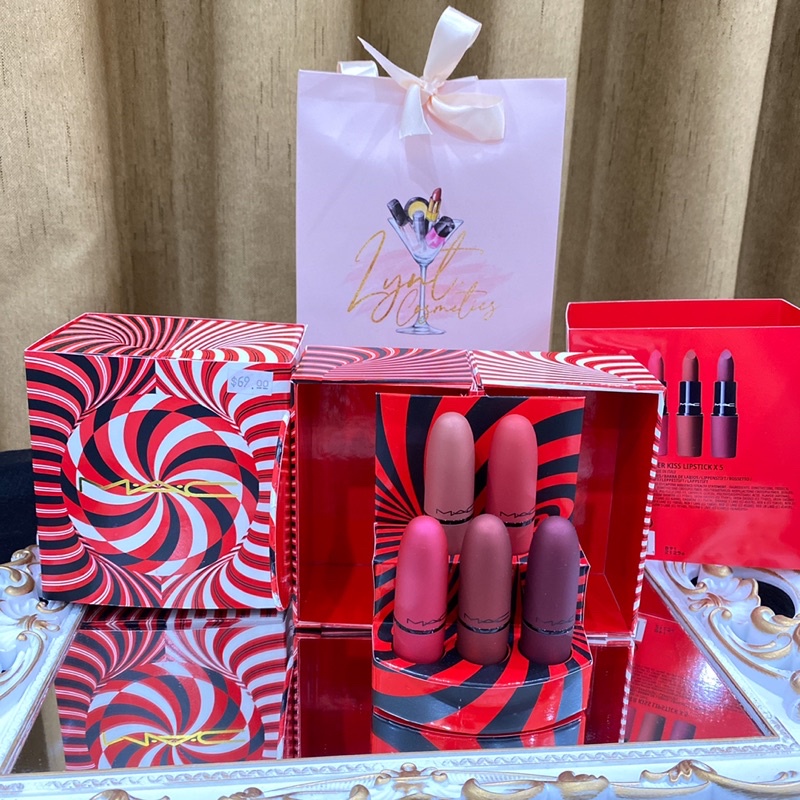 [Full Size] Set MAC Mistletoe Matte Powder Kiss Lipstick Limited