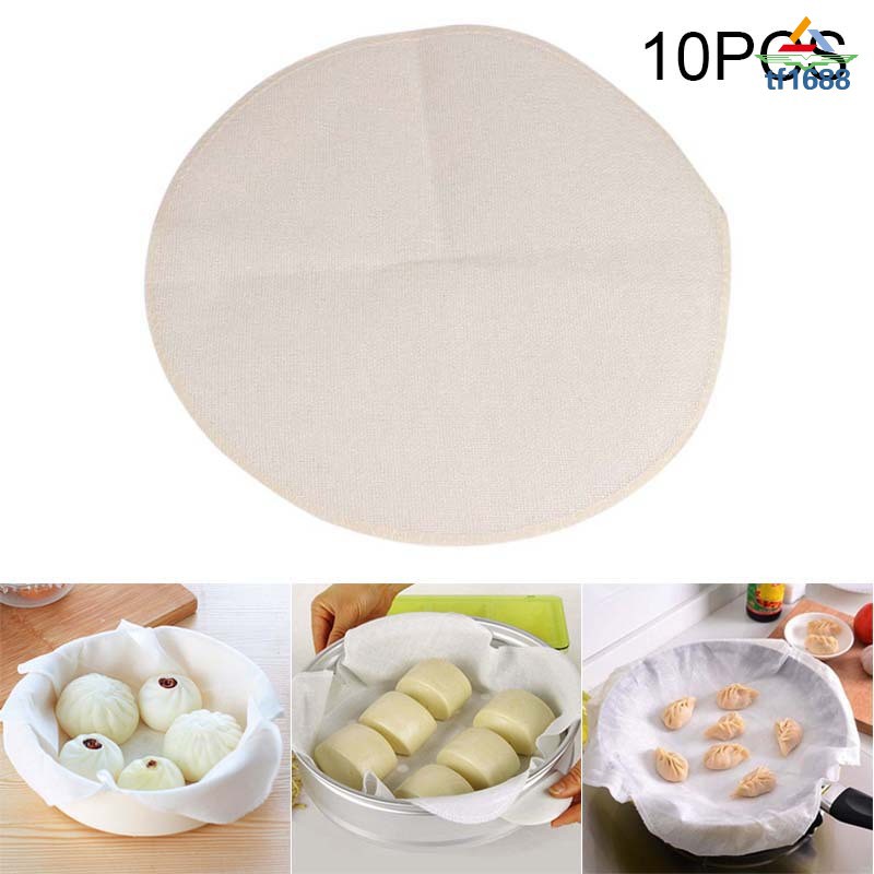 10pcs Cotton Steamer Cloth Nonstick Bleached Steaming Pot Cloth for Rice Steamed Stuffed Bun