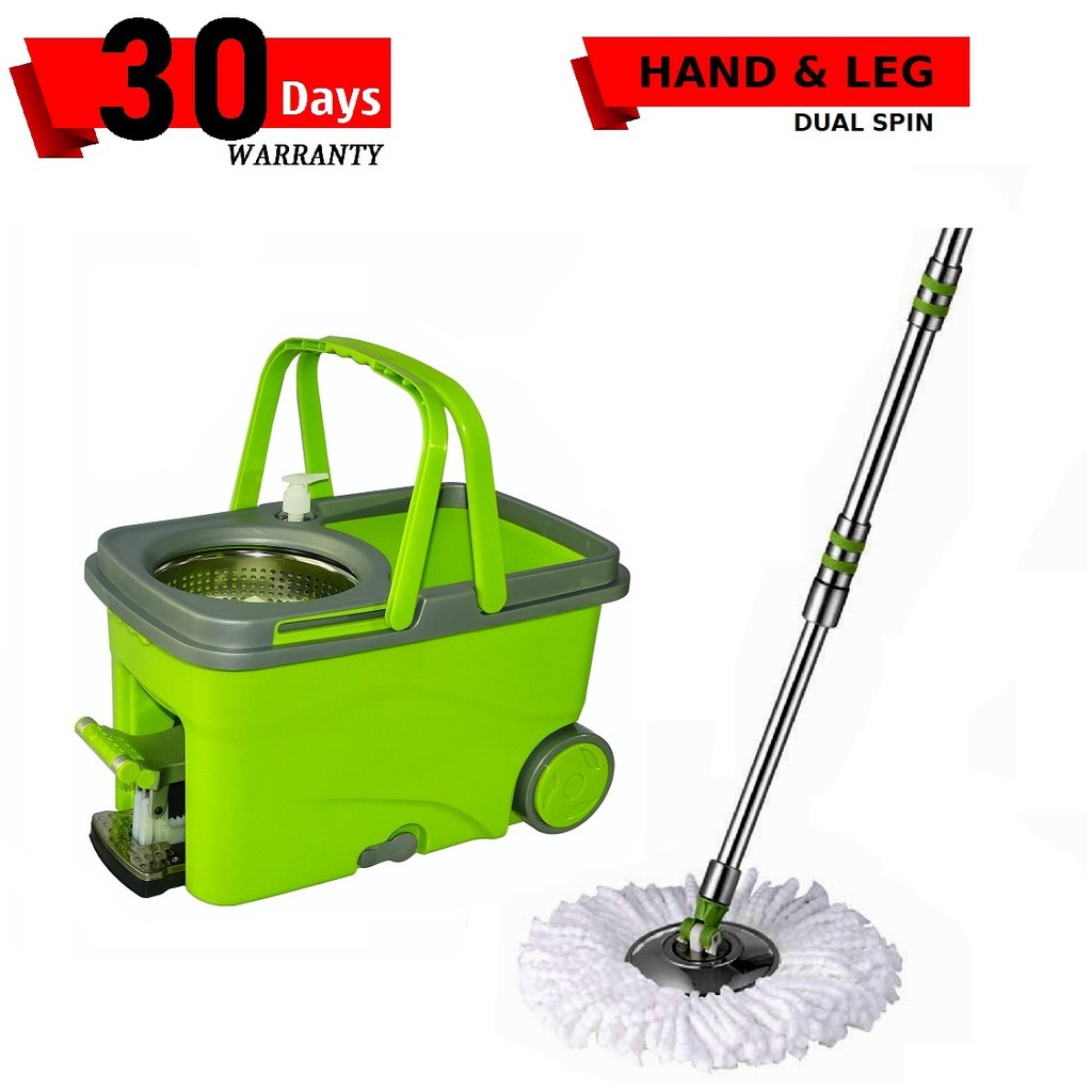 Easy Spin Mop Spinner HEAVY DUTY Floor Mop Lantai Microfiber Mop 8.5L
