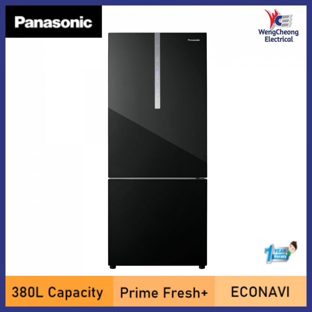 Panasonic NRBX421WGK (380L) 2Door Bottom Freezer Refrigerator Glass