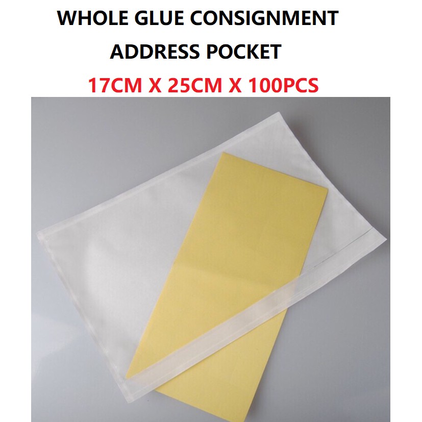 Consignment Note Pocket 17cm x 25cm 100pcs Whole Glue Waybill Pouch