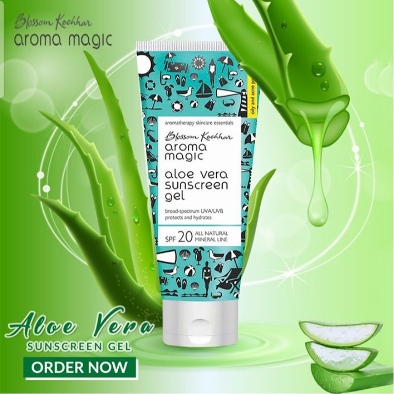 Aroma Magic Aloe Vera Sunscreen Gel SPF20[100ML]Soothing Acne Prone