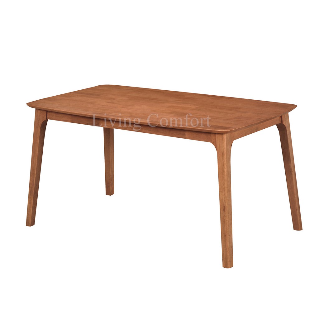 HUDSON SOLID RUBBERWOOD DINING TABLE LENGTH 147CM /5ft/ Meja Makan Kayu