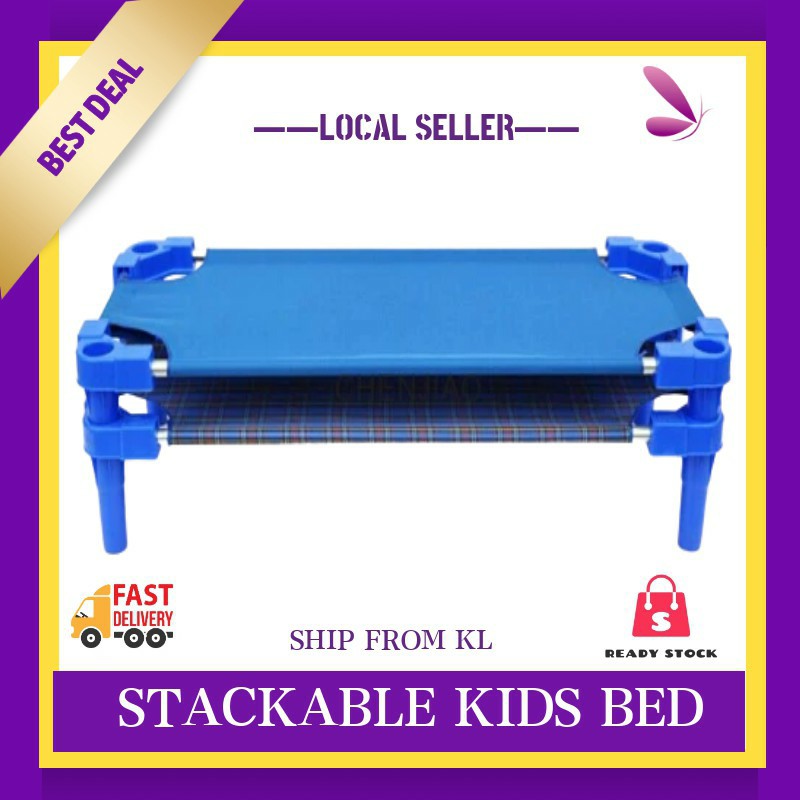 Ready Stock Kids Kindergarten Stackable Bed Portable Daycare tilam