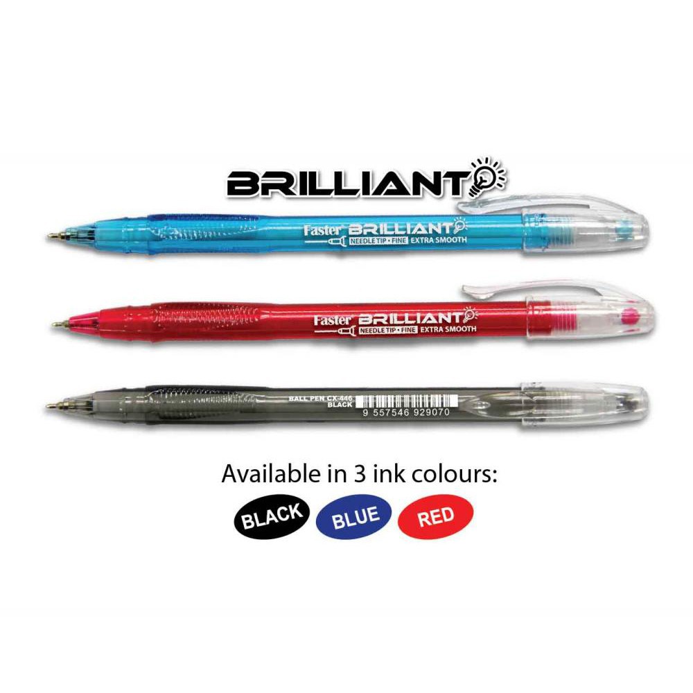 Faster CX446 Brilliant FINE 0.7mm Ball Pen / Ball Pen / Pen Hitam