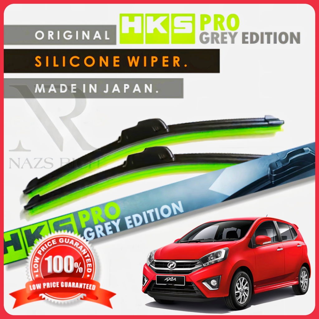 PERODUA AXIA Original HKS Silicone Wiper 1 Set Size 21 & 14 Made In