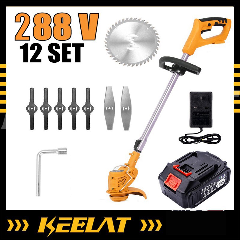 Keelat 188V/288V/388V Mesin Rumput Cordless Grass Cutter Trimmer