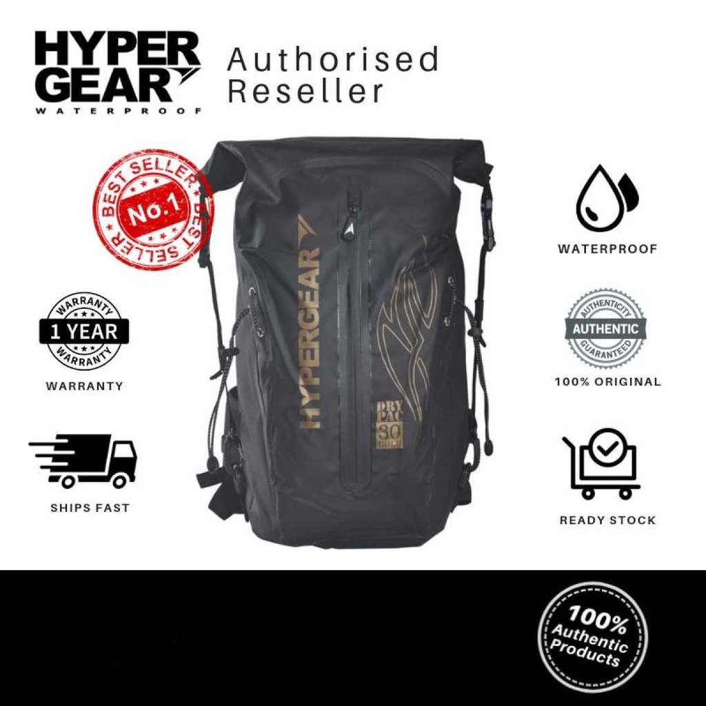 Hypergear Backpack Dry Pac Pro Gold 30 Black / (100 Original + 1