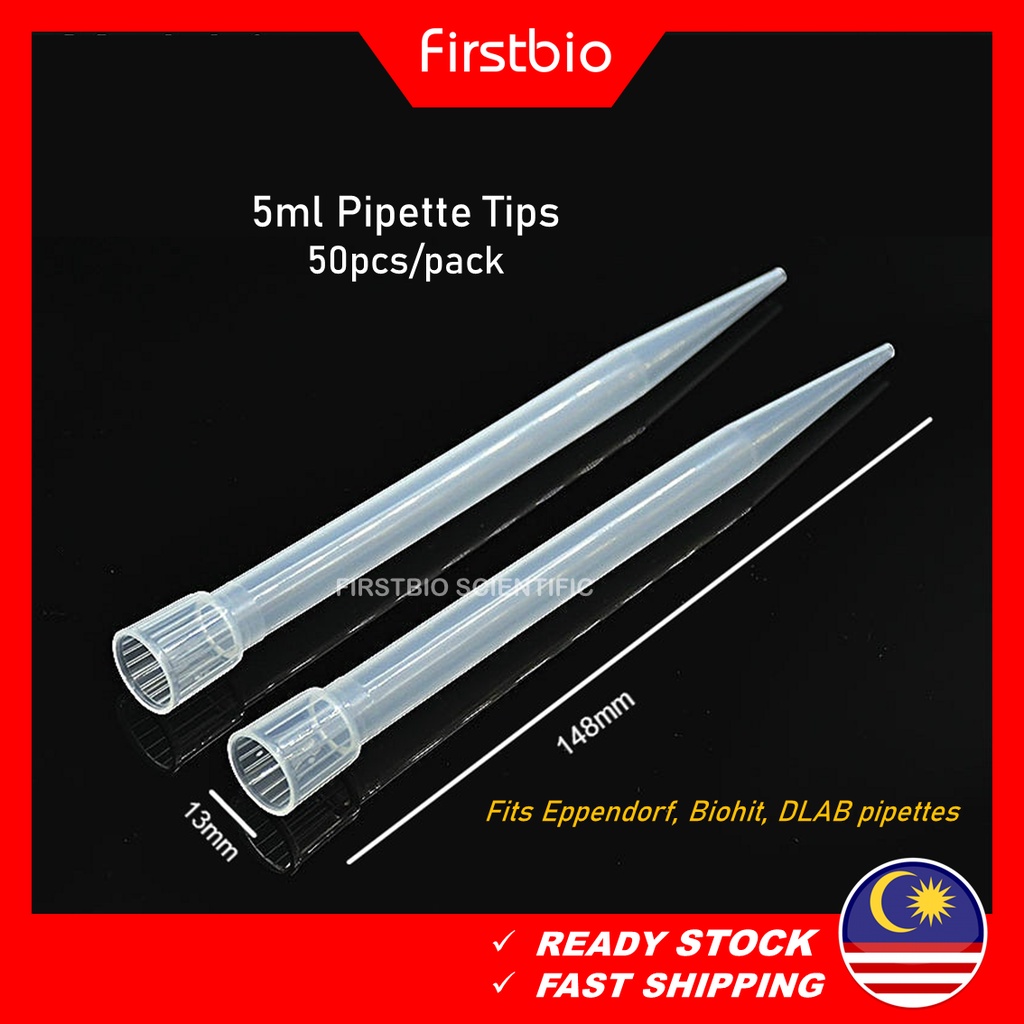 5ml Pipette Tips Clear Universal Fit Macrovolume Pipet Tips (50's/pk